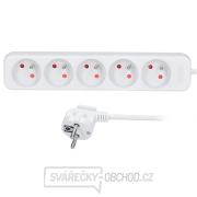 Solight prodlužovací kabel, 5 zásuvek, bílý, 2m Solight prodlužovací kabel, 5 zásuvek, bílý, 2m gallery main image
