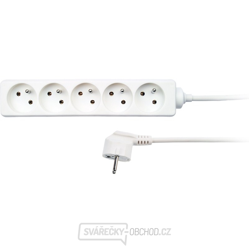 Solight prodlužovací kabel, 5 zásuvek, bílý, 5m
