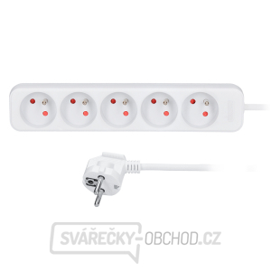 Solight prodlužovací kabel, 5 zásuvek, bílý, 5m Solight prodlužovací kabel, 5 zásuvek, bílý, 5m gallery main image