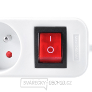 Solight prodlužovací kabel, 6 zásuvek, bílý, vypínač, 1,5m Náhled