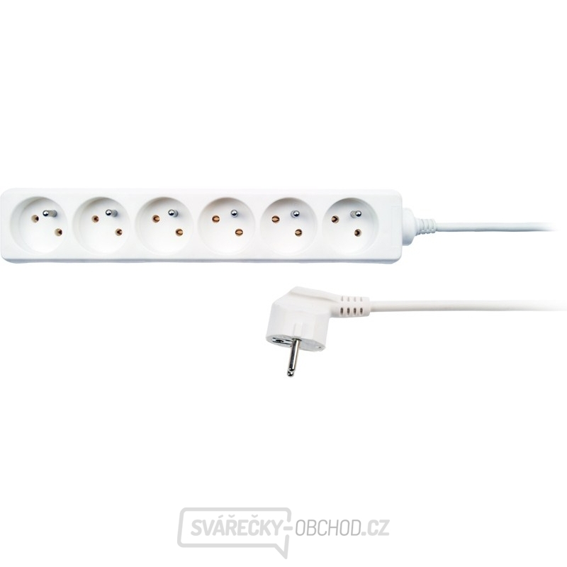 Solight prodlužovací kabel, 6 zásuvek, bílý, 1,5m
