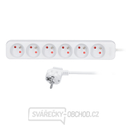 Solight prodlužovací kabel, 6 zásuvek, bílý, 2m Solight prodlužovací kabel, 6 zásuvek, bílý, 2m gallery main image
