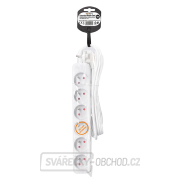 Solight prodlužovací kabel, 6 zásuvek, bílý, 5m Náhled