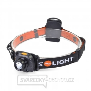 Solight čelová LED svítilna se senzorem, 3W Cree, černá, 3 x AAA