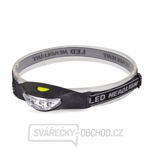 Solight čelová LED svítilna, 3x LED, černo-šedá, 2x CR2032