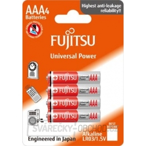 Fujitsu Universal Power alkalická baterie LR03/AAA, blistr 4ks gallery main image