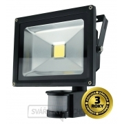 Solight LED venkovní reflektor, 20W, 1400lm, AC 230V, černá, se senzorem gallery main image
