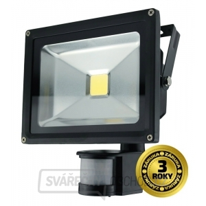 Solight LED venkovní reflektor, 20W, 1400lm, AC 230V, černá, se senzorem gallery main image