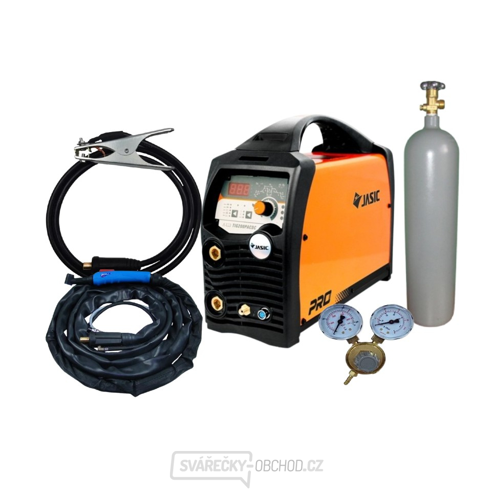 Invertor Jasic TIG 200P AC/DC E201 + hořák + zemnící kabel + Plná lahev ARGON + ventil