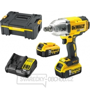 Aku rázový utahovák DeWalt s 3 převodovými stupni 18V, 2x5,0 Ah DeWALT + kufr 