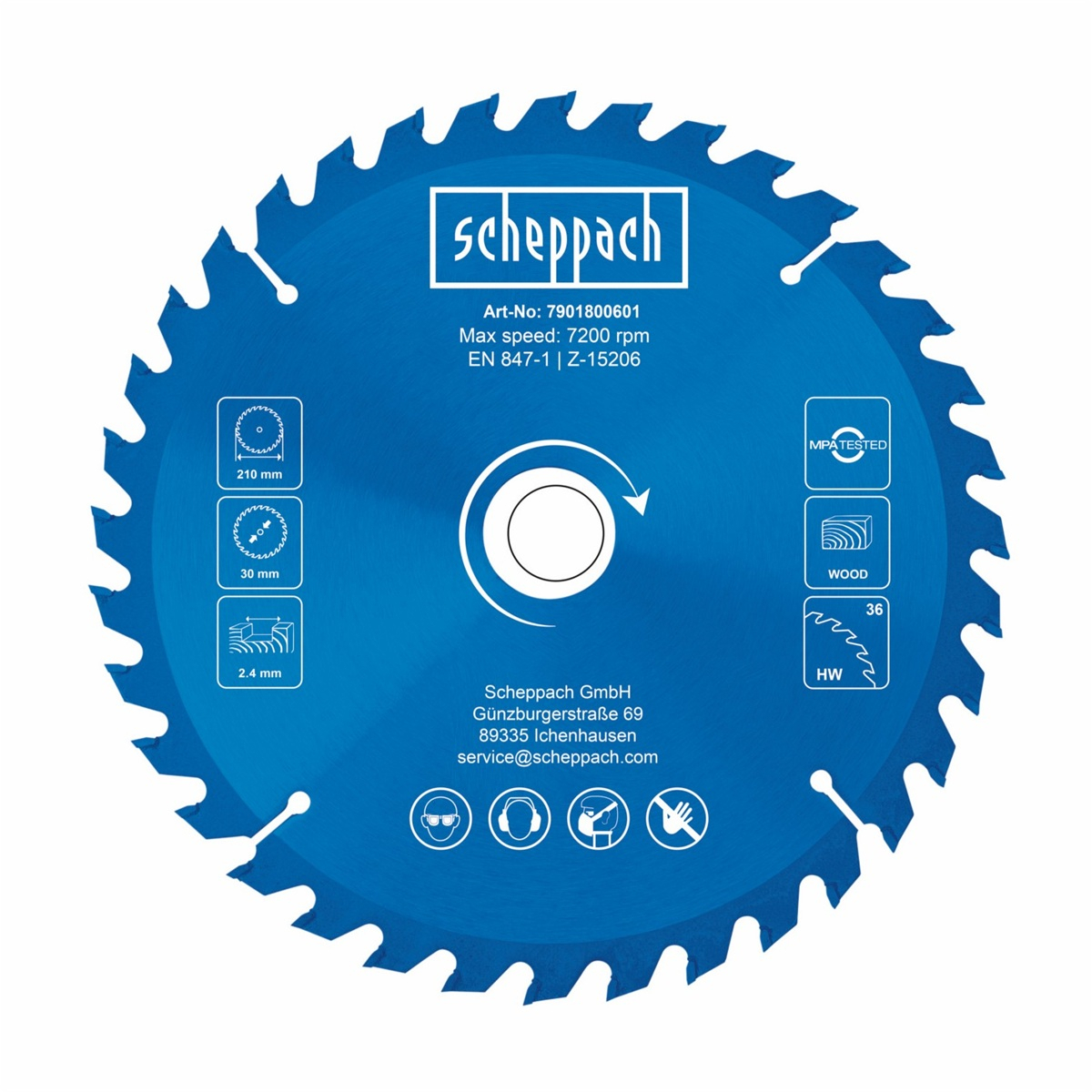 Levně Scheppach Pilový kotouč 210/30mm, 36z pro PL 75 7901800601
