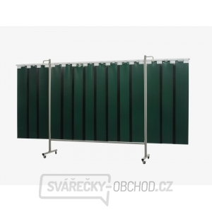 Ochranná svařovací zástěna Omnium Triptych GREEN 6 - lamely 200x375 cm gallery main image