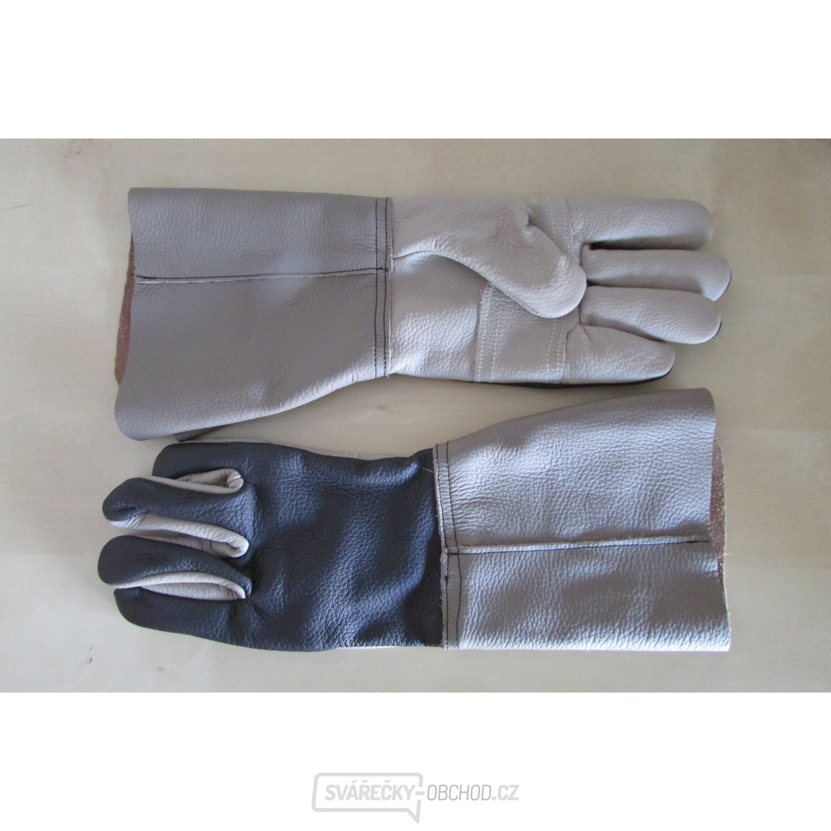 Svářečské rukavice pětiprsté celokožené s dlouhou manžetou svářečské
