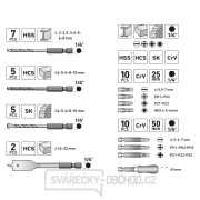 Vrtáky se šestihrannou stopkou a hroty, HSS, CrV - 40 ks Náhled