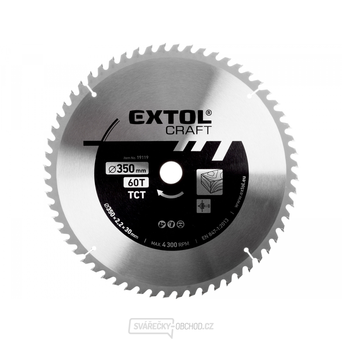 Kotouč pilový s SK plátky, 350x2,2x30mm 60T