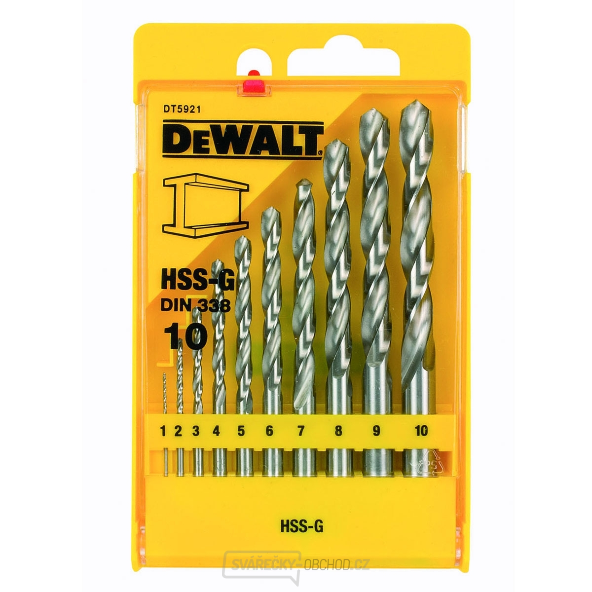 DT5921 Sada vrtáků  do kovu HSS-G DeWALT - 10ks