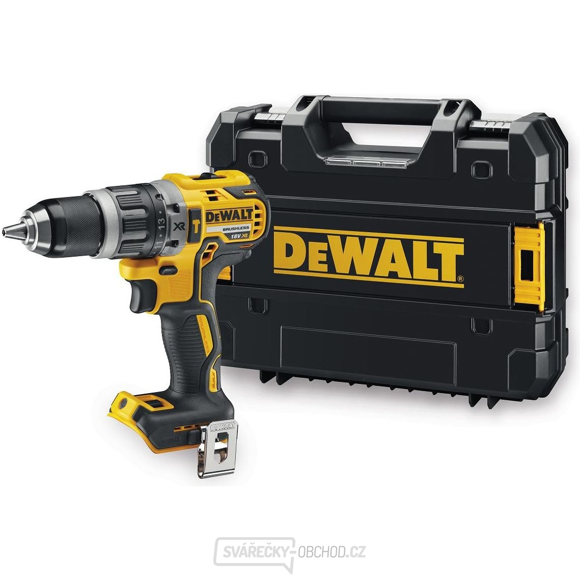 DCD796NT Aku bezuhlíková vrtačka s příklepem 18V, bez aku DeWALT + kufr