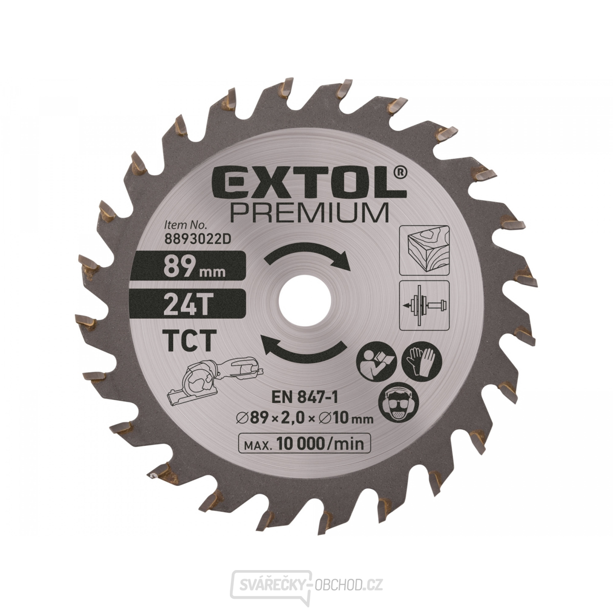 Kotouč pilový s SK plátky, ∅89x1,0x10mm, 24T Kotouč pilový s SK plátky, ∅89x1,0x10mm, 24T gallery main image