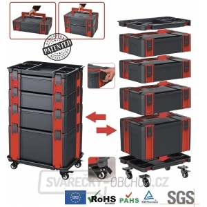 Modulový 6-dílný vozík na nářadí se samostatnými kufry Genborx SSML6 gallery main image