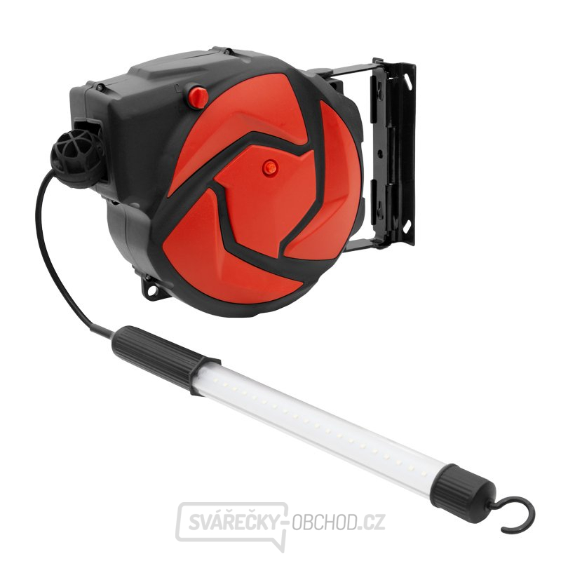 Automatický kabelový naviják / buben s el. kabelem 14 m a LED lampou C-14LEDCZ