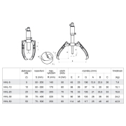 Tříramenný hydraulický stahovák HHL-50 Náhled