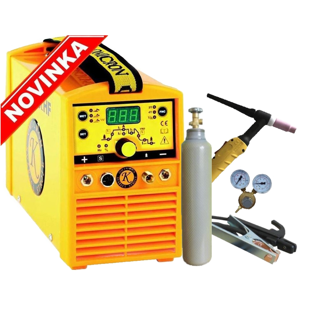 Omicron GAMA 1500L HF svářecí invertor + 25/3m kabely + TIG hořák 4m + ventil + plná láhev ARGON 8L 2617set3