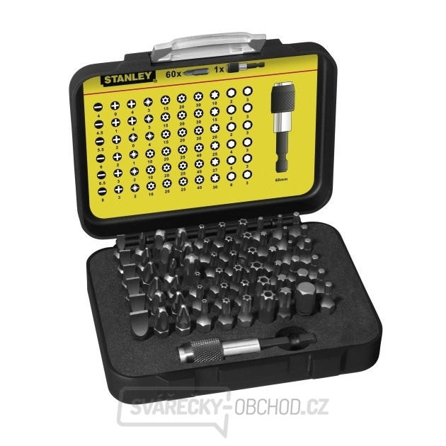 1/4" 61-ti dílná sada bitů Stanley 