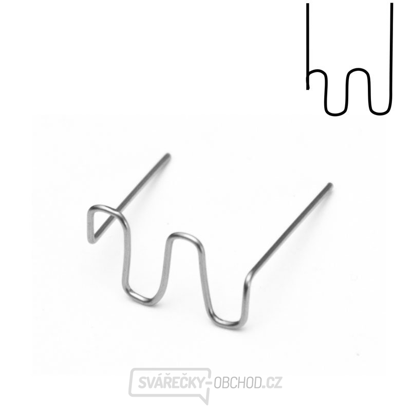 PW6 - sada 100 ks sponky tvaru W z nerezové oceli, Ø 0,6 mm