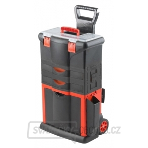 Plastový pojízdný kufr, 460x330x730mm s 2 zásuvkami