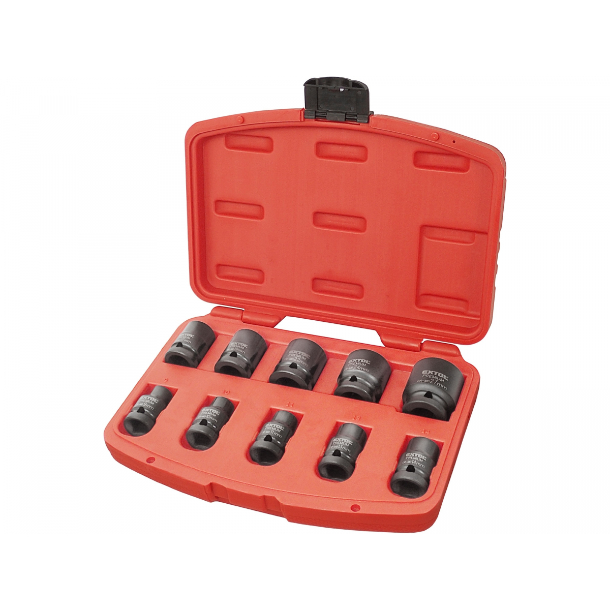 EXTOL PREMIUM Hlavice nástrčné rázové, sada 10ks, 1/2