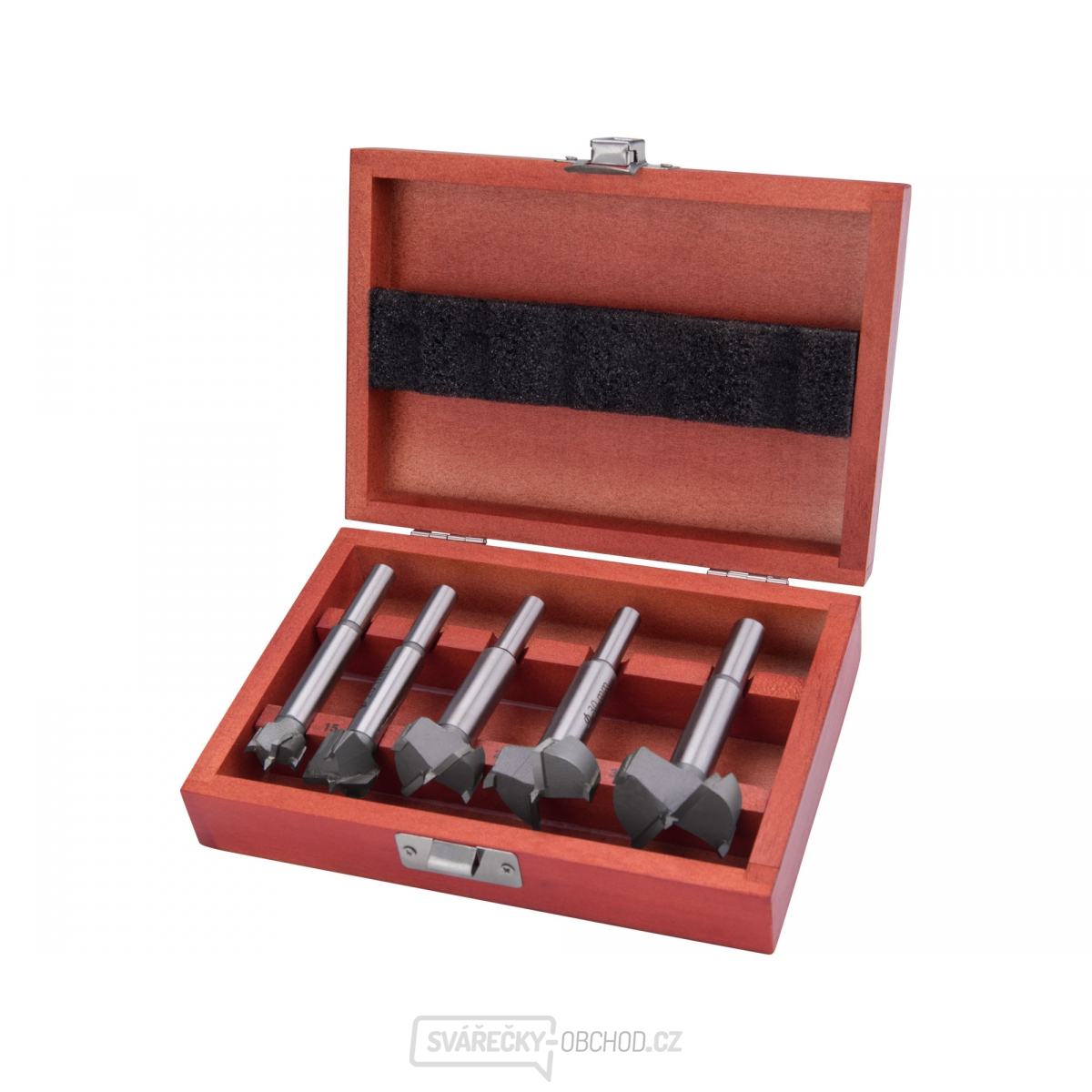 Frézy-sukovníky do dřeva s SK plátky, průměry 15-20-25-30-35mm, stopka 8-10mm - 5 ks