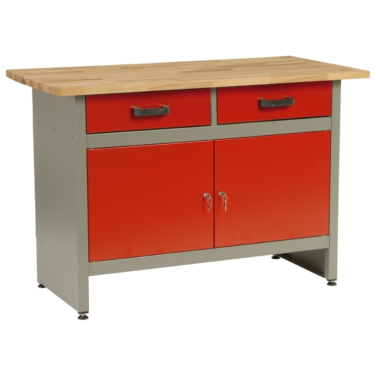 Dílenský stůl, 2 x zásuvka, 2 x dvířka, 120x60x84 cm