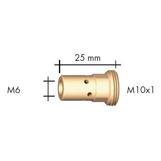 Mezikus BINZEL M6/M10x1 25mm pro vodou chlazené hořáky 142.0008
