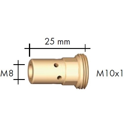 TR-WELD Mezikus BINZEL M8/M10x1 25mm pro vodou chlazené hořáky 142.0022