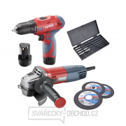 Sada aku vrtačky 12V a úhlové brusky 125mm v plastovém boxu Sada aku vrtačky 12V a úhlové brusky 125mm v plastovém boxu náhled
