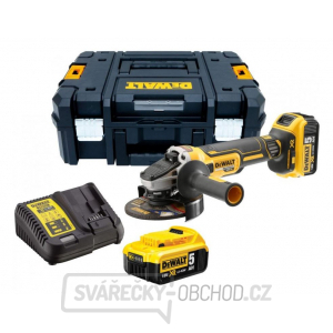 Akumulátorová úhlová bruska bezuhlíková 125mm DeWalt DCG405P2, 2x 5,0 Ah + kufr