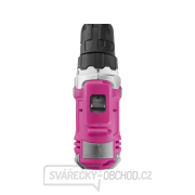 Aku vrtací šroubovák EXTOL růžový, 12V Li-ion, 1300mAh - sada v tašce náhled