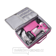 Aku vrtací šroubovák EXTOL růžový, 12V Li-ion, 1300mAh - sada v tašce náhled