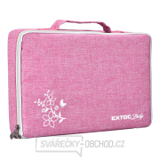 Aku vrtací šroubovák EXTOL růžový, 12V Li-ion, 1300mAh - sada v tašce náhled