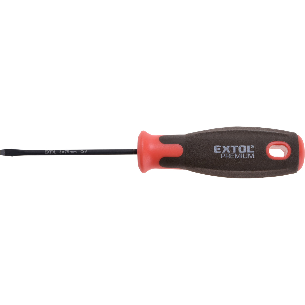 EXTOL PREMIUM Šroubovák plochý SUPERGRIP, (-) 3x75mm, CrV 8819263