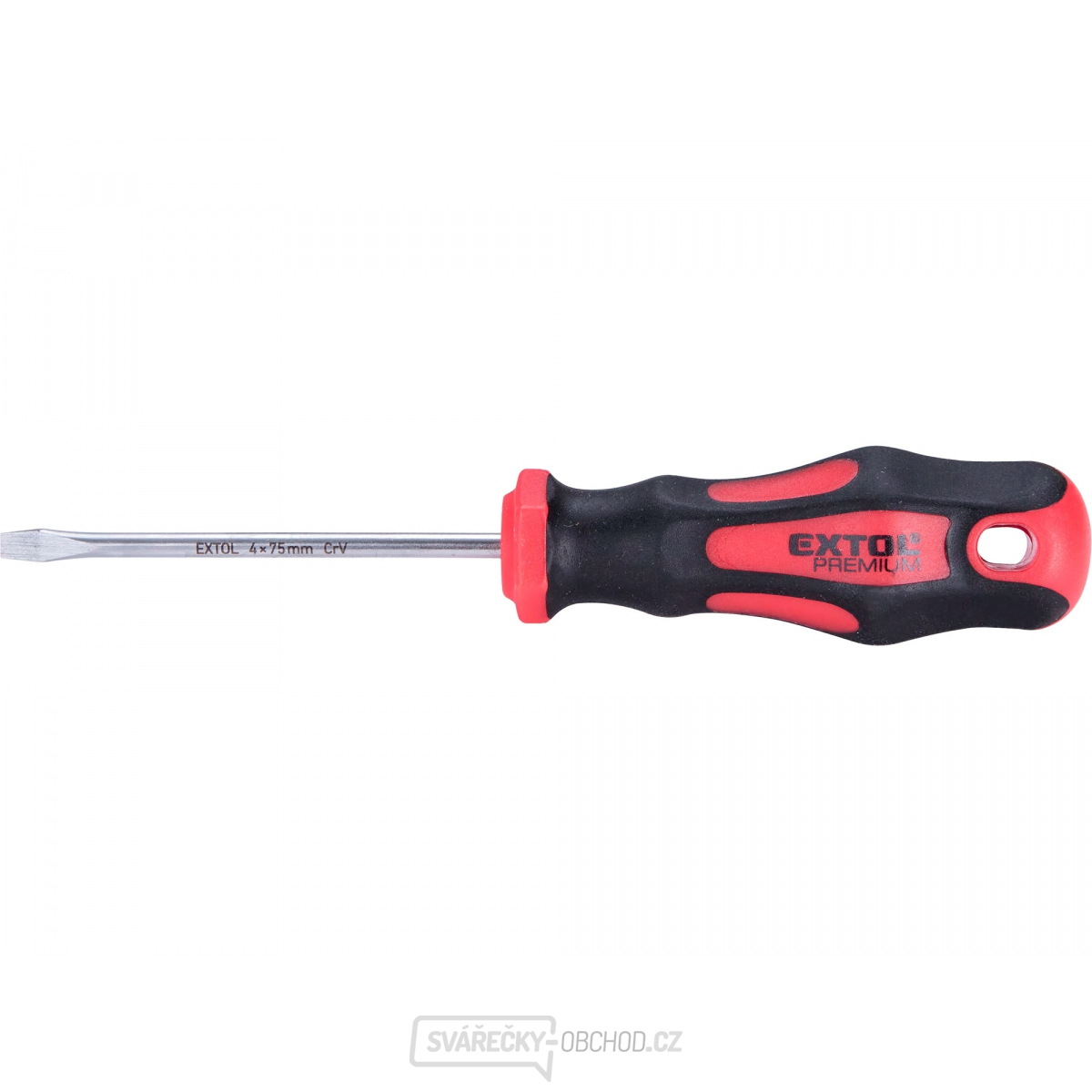 Šroubovák plochý, (-) 4x75mm, CrV