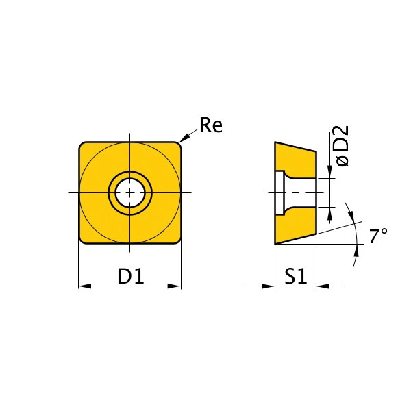 Břitové destičky S/90°, 5 ks 3441757