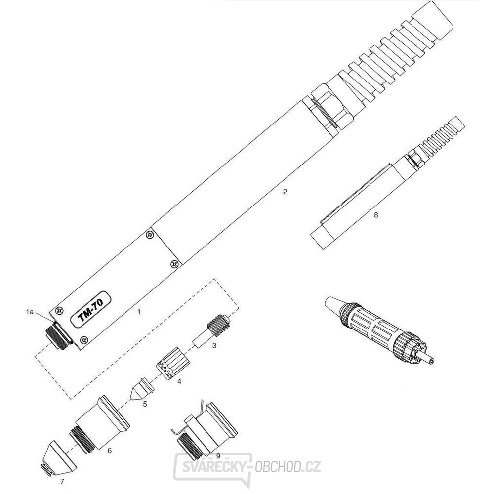 Hořák Plasma TM-70 8 m PEGAS 60, 101, 121 CNC Hořák Plasma TM-70 8 m PEGAS 60, 101, 121 CNC gallery main image