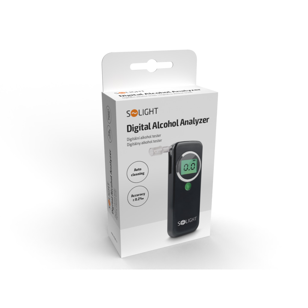 Levně Solight alkohol tester, 0,0 - 1,5‰ BAC, citlivost 0,2‰ 1T07