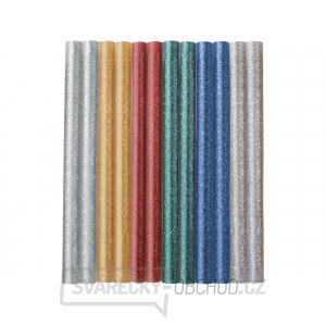 Tyčinky tavné, mix barev se třpytem (glitter), ∅ 7,2x100mm - 12ks