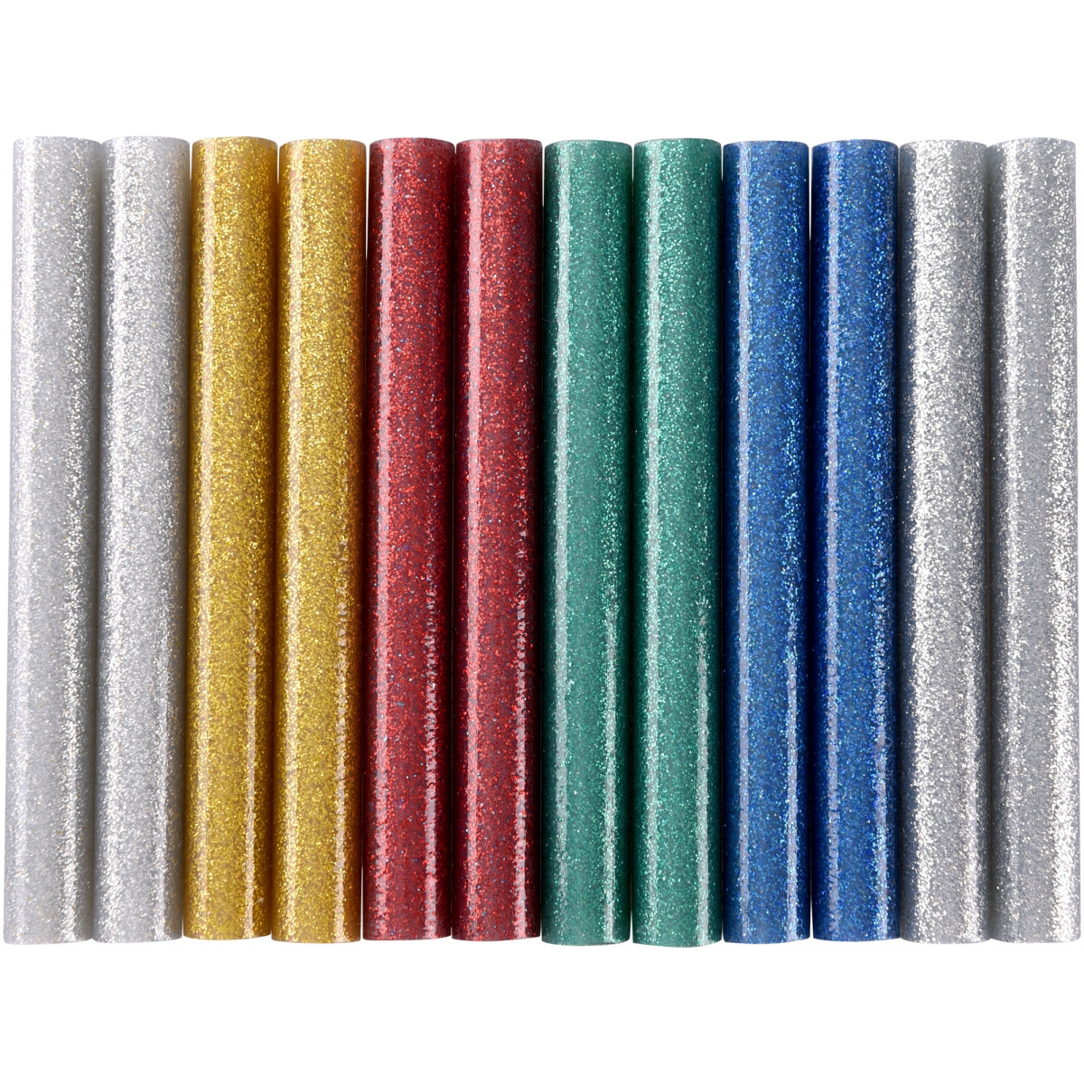 EXTOL CRAFT Tyčinky tavné, mix barev se třpytem (glitter), ∅ 11x100mm - 12ks