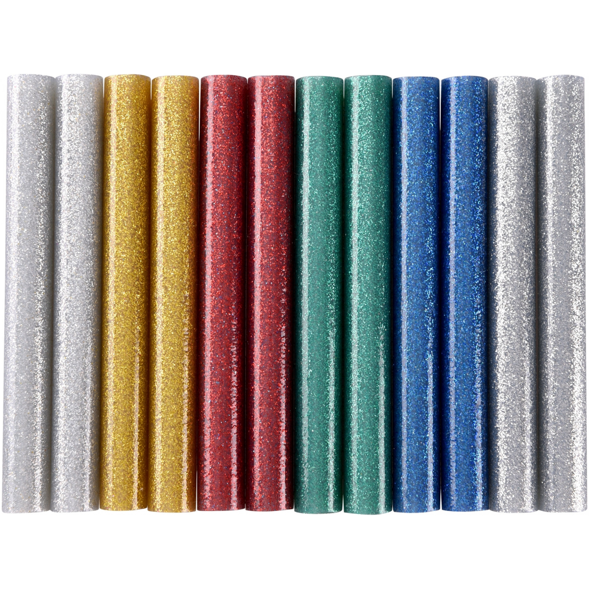 Tyčinky tavné, mix barev se třpytem (glitter), ∅ 11x100mm - 12ks 9911