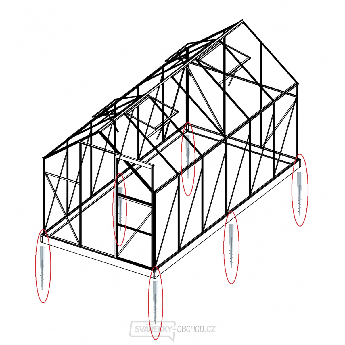 Sada 8 zemní vruty (modely 8x7, 8x10, 8x12, 6700 - 9900)