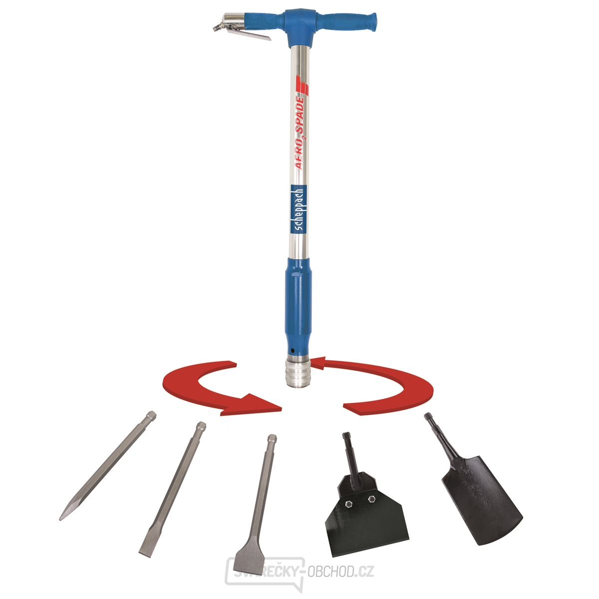 Pneumatický multifunkční nástroj 5 v 1 AERO 2 SPADE Scheppach