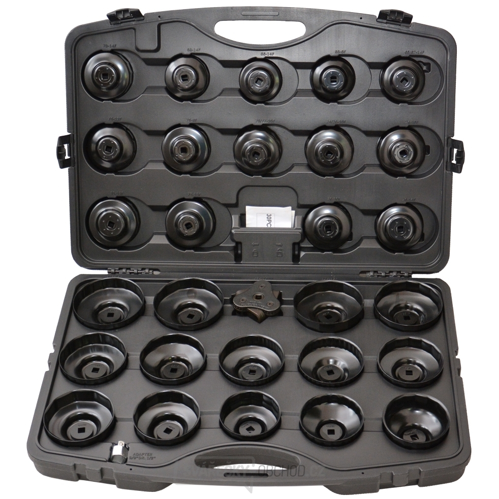 30-dílná sada miskových klíčů na olejové filtry 096-10030